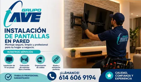 Instalación de pantallas en pared con soportes fijos o móviles